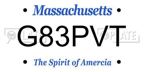 G83PVT Massachusetts License Plate