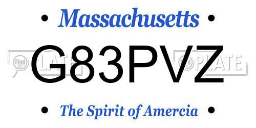 G83PVZ Massachusetts License Plate