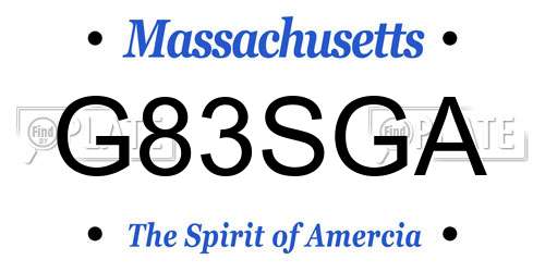 G83SGA Massachusetts License Plate