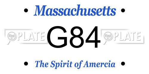 G84 Massachusetts License Plate