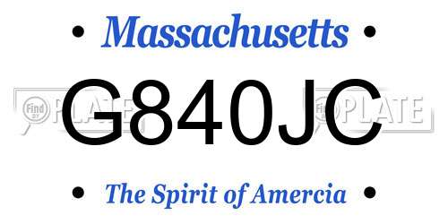 G840JC Massachusetts License Plate