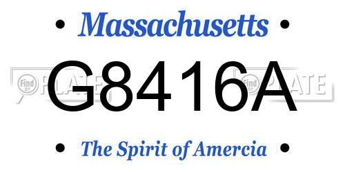 G8416A Massachusetts License Plate