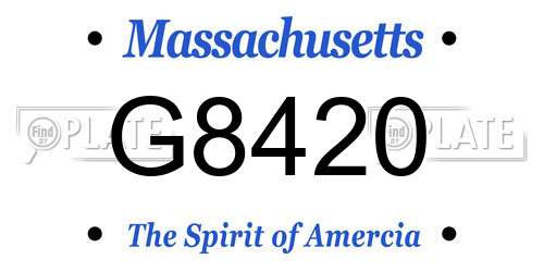 G8420 Massachusetts License Plate