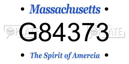 G84373 Massachusetts License Plate