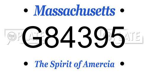 G84395 Massachusetts License Plate