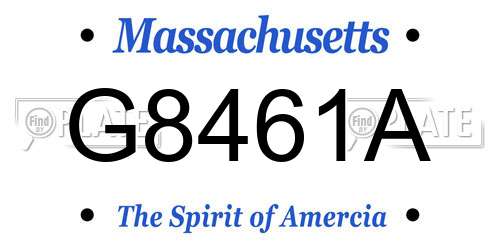 G8461A Massachusetts License Plate