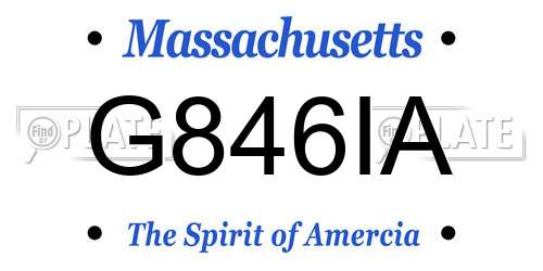 G846IA Massachusetts License Plate