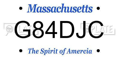 G84DJC Massachusetts License Plate