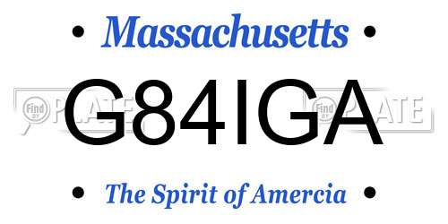 G84IGA Massachusetts License Plate