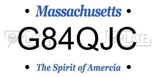 G84QJC Massachusetts License Plate