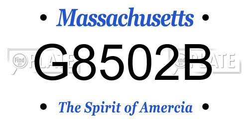 G8502B Massachusetts License Plate