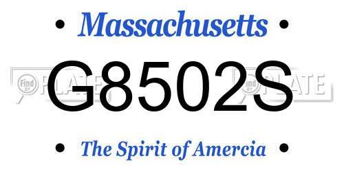 G8502S Massachusetts License Plate