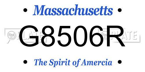 G8506R Massachusetts License Plate
