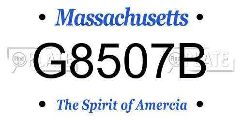 G8507B Massachusetts License Plate