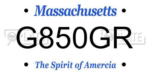 G850GR Massachusetts License Plate