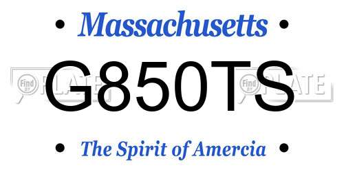 G850TS Massachusetts License Plate