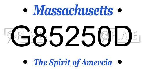 G85250D Massachusetts License Plate