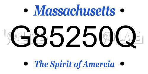 G85250Q Massachusetts License Plate