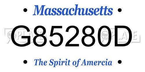 G85280D Massachusetts License Plate