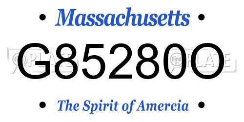 G85280O Massachusetts License Plate