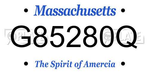 G85280Q Massachusetts License Plate