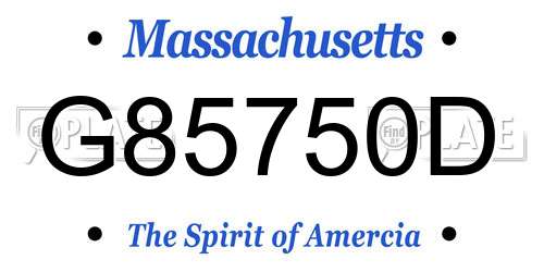 G85750D Massachusetts License Plate