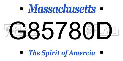 G85780D Massachusetts License Plate