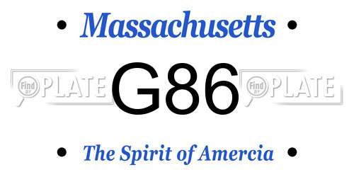G86 Massachusetts License Plate