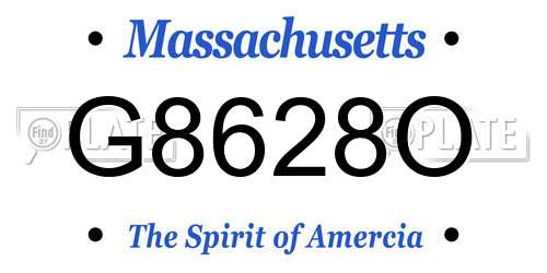G8628O Massachusetts License Plate