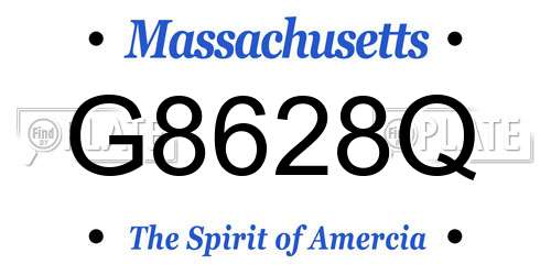 G8628Q Massachusetts License Plate