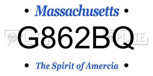 G862BQ Massachusetts License Plate