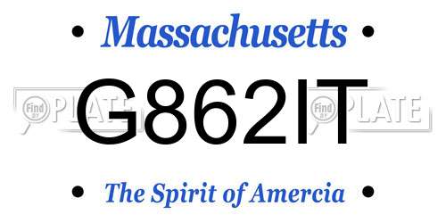 G862IT Massachusetts License Plate