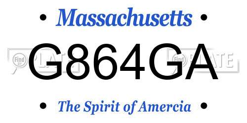 G864GA Massachusetts License Plate