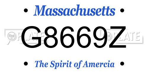 G8669Z Massachusetts License Plate