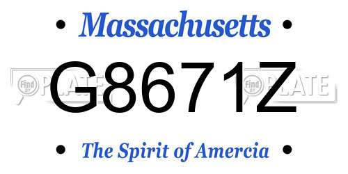 G8671Z Massachusetts License Plate