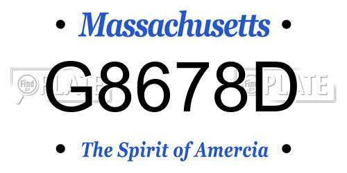 G8678D Massachusetts License Plate
