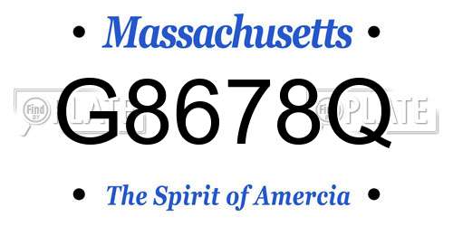 G8678Q Massachusetts License Plate