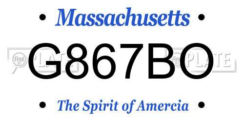 G867BO Massachusetts License Plate