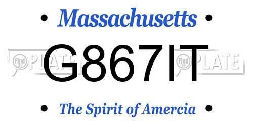 G867IT Massachusetts License Plate