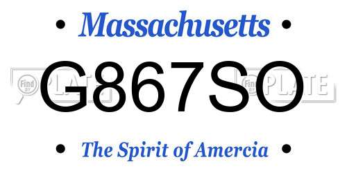 G867SO Massachusetts License Plate