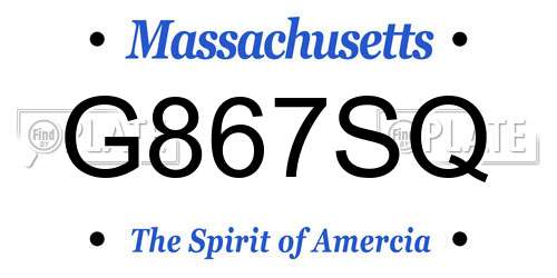 G867SQ Massachusetts License Plate