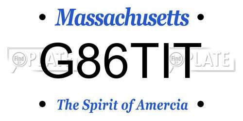 G86TIT Massachusetts License Plate