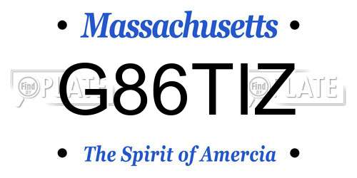 G86TIZ Massachusetts License Plate