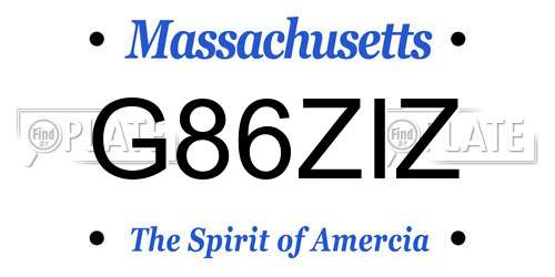 G86ZIZ Massachusetts License Plate