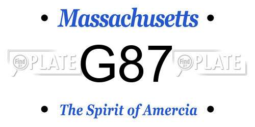 G87 Massachusetts License Plate