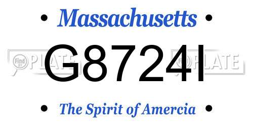 G8724I Massachusetts License Plate
