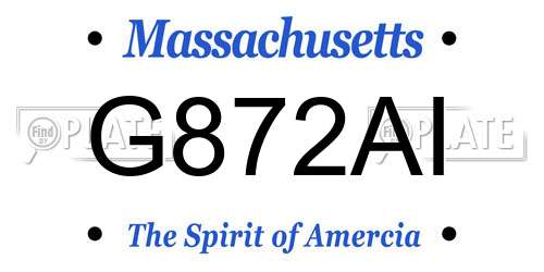 G872AI Massachusetts License Plate