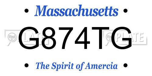 G874TG Massachusetts License Plate