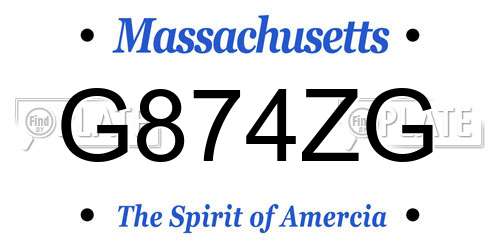 G874ZG Massachusetts License Plate