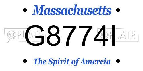 G8774I Massachusetts License Plate